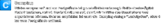 Camping Wildes campen auf und am Festgelände ist grundsätzlich untersagt! Sollte diesbezüglich Bedarf bestehen, nehmt  Kontakt mit uns auf, damit wir in Nähe des Geschehens was organisieren können. Sehr zu empfehlen ist auch die  Camping-Anlage “Ludwig-See”, etwa 4 km vom Festgelände entfernt. C